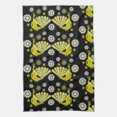 孔雀の鳥グラフィックアート キッチンタオル (縦)