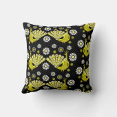 孔雀の鳥グラフィックアート クッション (裏面)