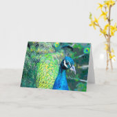 孔雀の#3挨拶カード カード (黄色い花)