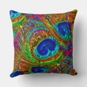 孔雀はガラス芸術1の枕に羽をつけます クッション (裏面)
