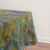 孔雀はテーブルウェアに羽をつけます テーブルクロス (インサイチュ)