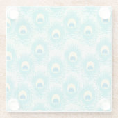 孔雀はパターンに羽をつけます ガラスコースター (裏面)