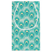 孔雀はパターンに羽をつけます スモールペーパーバッグ (裏面)