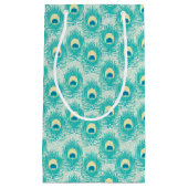 孔雀はパターンに羽をつけます スモールペーパーバッグ (正面)