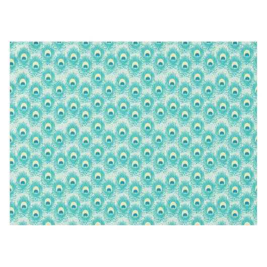 孔雀はパターンに羽をつけます テーブルクロス (正面(横))
