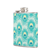 孔雀はパターンに羽をつけます フラスク (左)