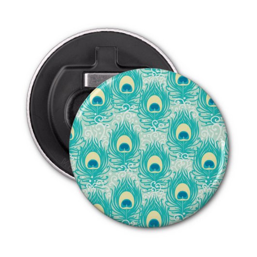 孔雀はパターンに羽をつけます 栓抜き (正面)