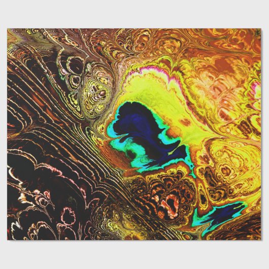 孔雀はフラクタルの包装紙に羽をつけます ラッピングペーパー (フラット)