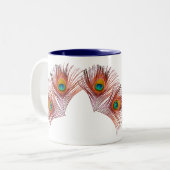 孔雀はマグに羽をつけます ツートーンマグカップ (正面左)