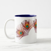 孔雀はマグに羽をつけます ツートーンマグカップ (左)