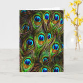 孔雀は侵入に羽をつけます カード (黄色い花)