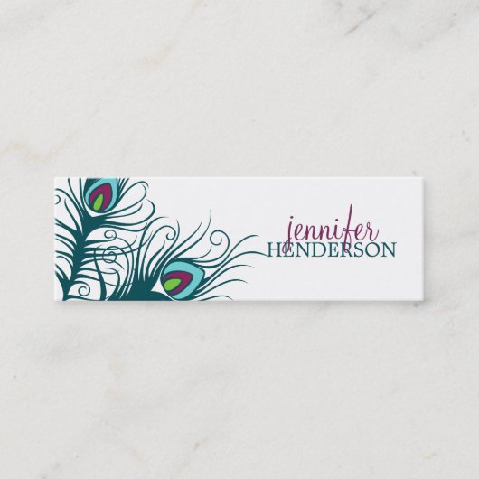 孔雀は個人的なテレホンカードに羽をつけます コーリングカード (正面)
