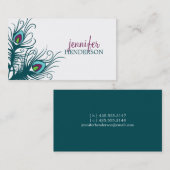 孔雀は個人的なテレホンカードに羽をつけます コーリングカード (正面/裏面)