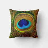孔雀は名前の愛の目に羽をつけます クッション (裏面)