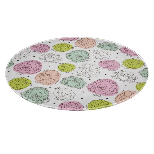 孔雀は壁紙のヴィンテージをからかいます カッティングボード (角)