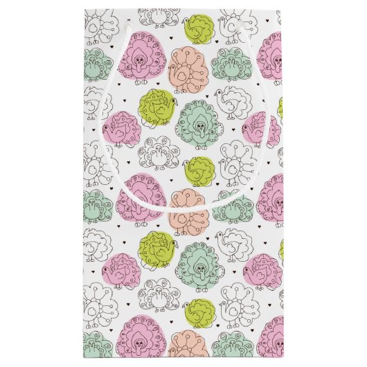 孔雀は壁紙のヴィンテージをからかいます スモールペーパーバッグ (裏面)