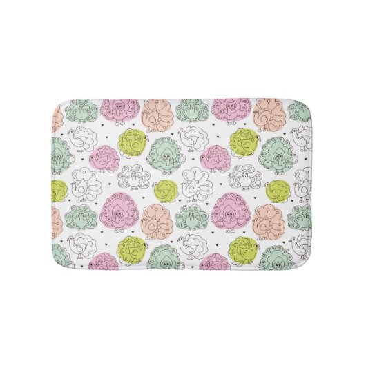 孔雀は壁紙のヴィンテージをからかいます バスマット (正面)