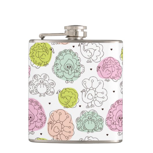 孔雀は壁紙のヴィンテージをからかいます フラスク (正面)