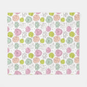 孔雀は壁紙のヴィンテージをからかいます フリースブランケット (正面(横))