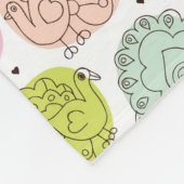 孔雀は壁紙のヴィンテージをからかいます フリースブランケット (角)