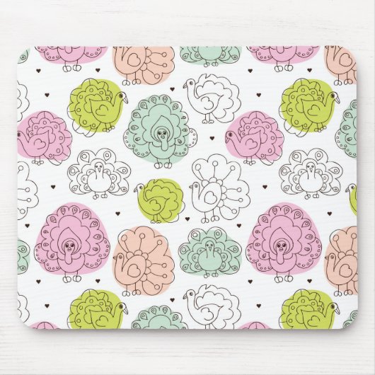 孔雀は壁紙のヴィンテージをからかいます マウスパッド (正面)