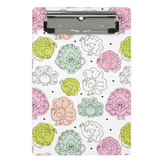 孔雀は壁紙のヴィンテージをからかいます ミニクリップボード (正面)