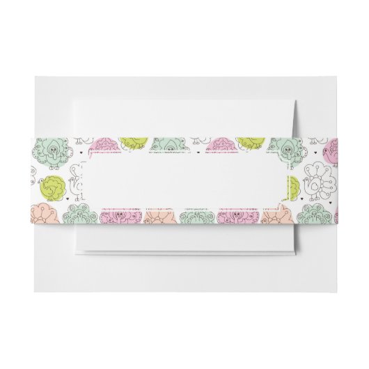 孔雀は壁紙のヴィンテージをからかいます 招待状ベリーバンド (正面例)