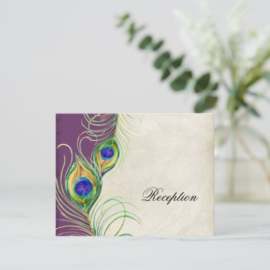 孔雀は披露宴の招待状カードに羽をつけます エンクロージャーカード (スタンド正面)