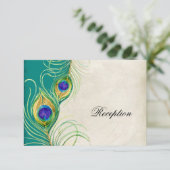 孔雀は披露宴の招待状カードに羽をつけます 招待状 (スタンド正面)