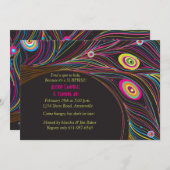 孔雀は招待状に羽をつけます 招待状 (正面/裏面)