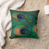 孔雀は枕に羽をつけます クッション (ブランケット)