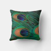 孔雀は枕に羽をつけます クッション (裏面)