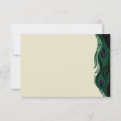 孔雀は横のRSVPに羽をつけます 出欠カード (裏面)