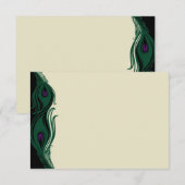 孔雀は横のRSVPに羽をつけます 出欠カード (正面/裏面)