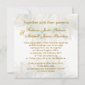 孔雀は結婚式に羽をつけます 招待状 (裏面)