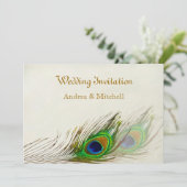孔雀は結婚式に羽をつけます 招待状 (スタンド正面)