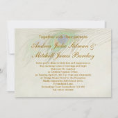 孔雀は結婚式に羽をつけます 招待状 (裏面)