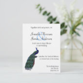 孔雀は結婚式招待状に羽毛をつけます 招待状 (スタンド正面)