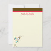 孔雀は羽をつけます平たい箱(Giada De Laurentiis)に ノートカード (正面)