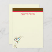 孔雀は羽をつけます平たい箱(Giada De Laurentiis)に ノートカード (正面/裏面)