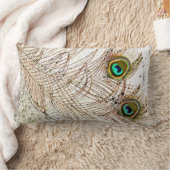 孔雀は腰神経の枕に羽をつけます ランバークッション (ブランケット)