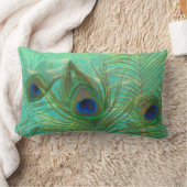 孔雀は装飾用クッションに羽をつけます ランバークッション (ブランケット)