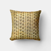 孔雀は金ゴールドの枕陰に羽をつけます クッション (正面)