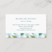 孔雀は青いモダンに羽をつけます 名刺 (裏面)