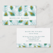 孔雀は青いモダンに羽をつけます 名刺 (正面/裏面)