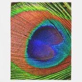 孔雀は6A-6B選択に羽をつけます フリースブランケット (正面)