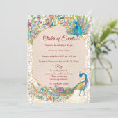 孔雀アラビア模様 インドの結婚式 詳細 招待状 (スタンド正面)