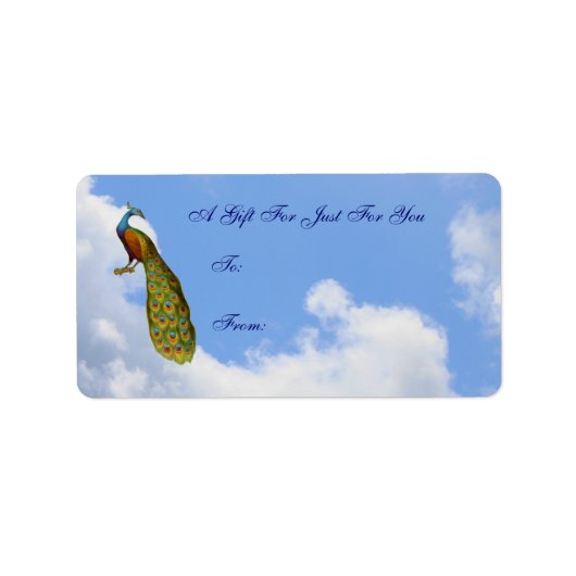 孔雀アートカスタマイズ可能ギフトラベル ラベル (正面)