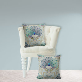 孔雀アールデコ新しいバタフライエレガント金ゴールド クッション