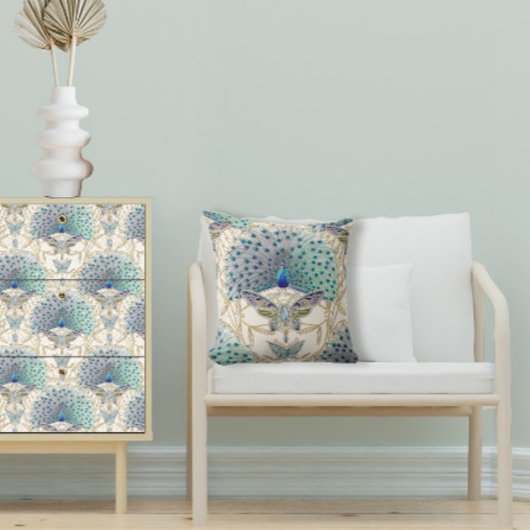 孔雀アールデコ新しいバタフライエレガント金ゴールド クッション